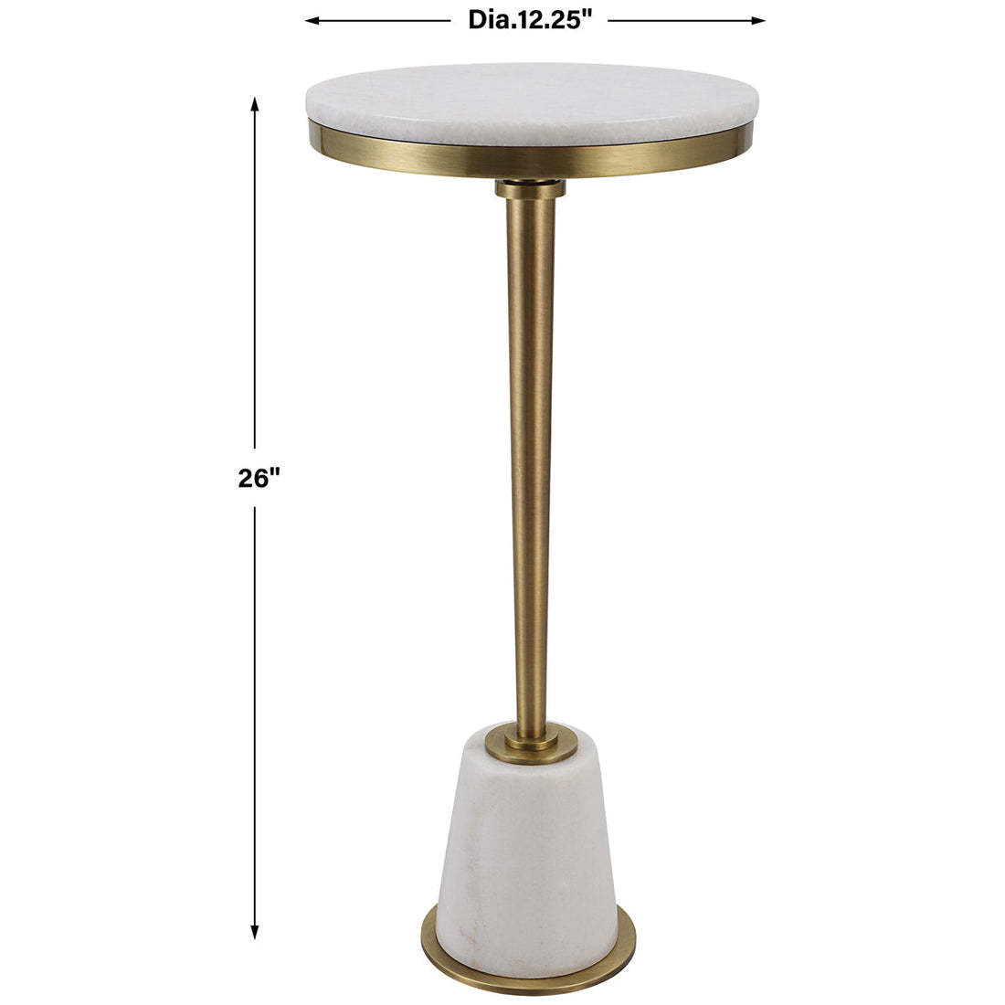 Uttermost Edifice White Marble Drink Table