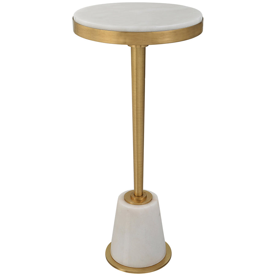 Uttermost Edifice White Marble Drink Table