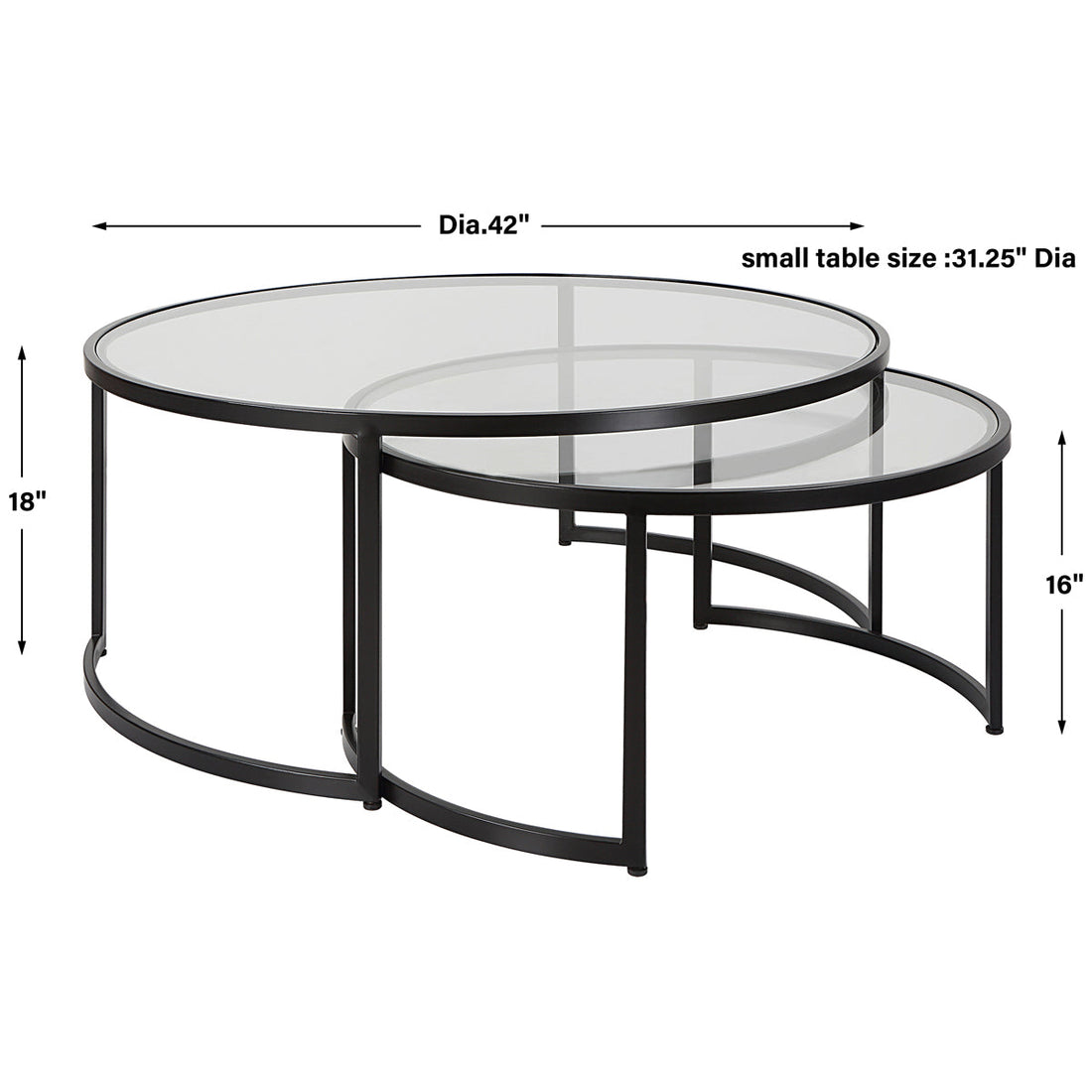 Uttermost Rhea Black Nesting Coffee Tables, 2-Piece Set