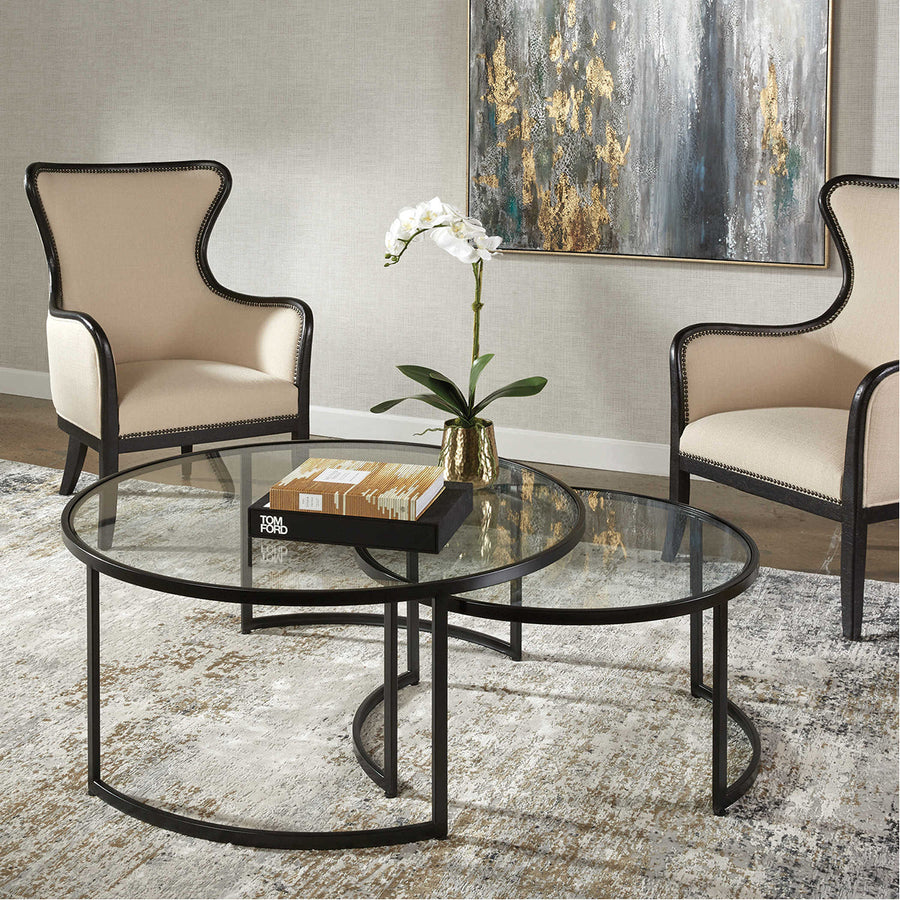 Uttermost Rhea Black Nesting Coffee Tables, 2-Piece Set