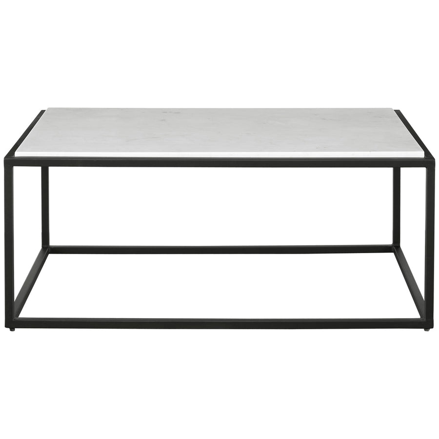 Uttermost Vola Modern White Marble Coffee Table