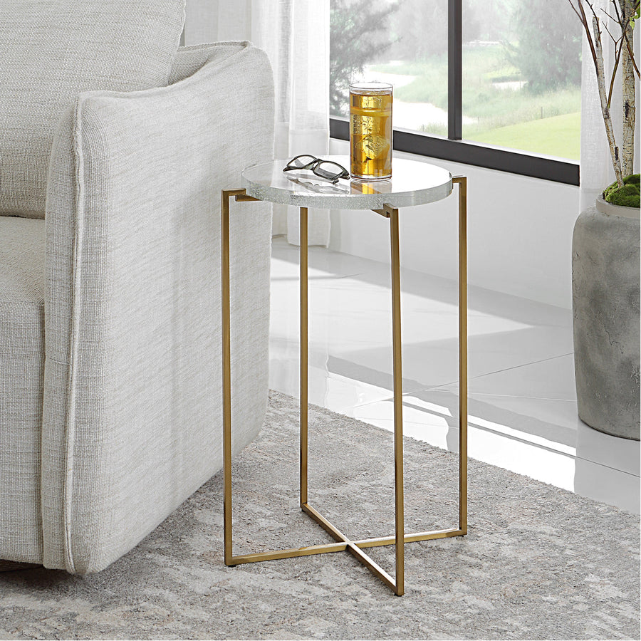 Uttermost Star-Crossed Glass Accent Table