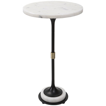 Uttermost Sentry White Marble Accent Table