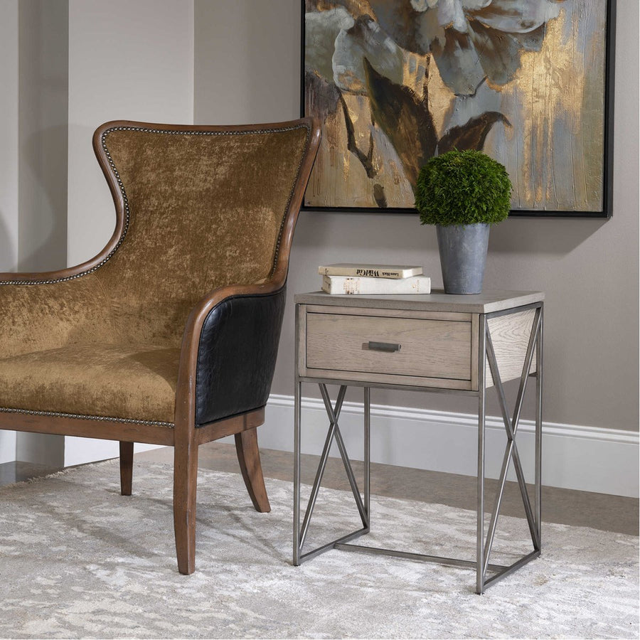 Uttermost Cartwright Gray Side Table