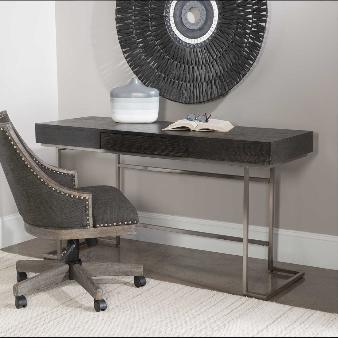 Uttermost Claude Modern Oak Desk