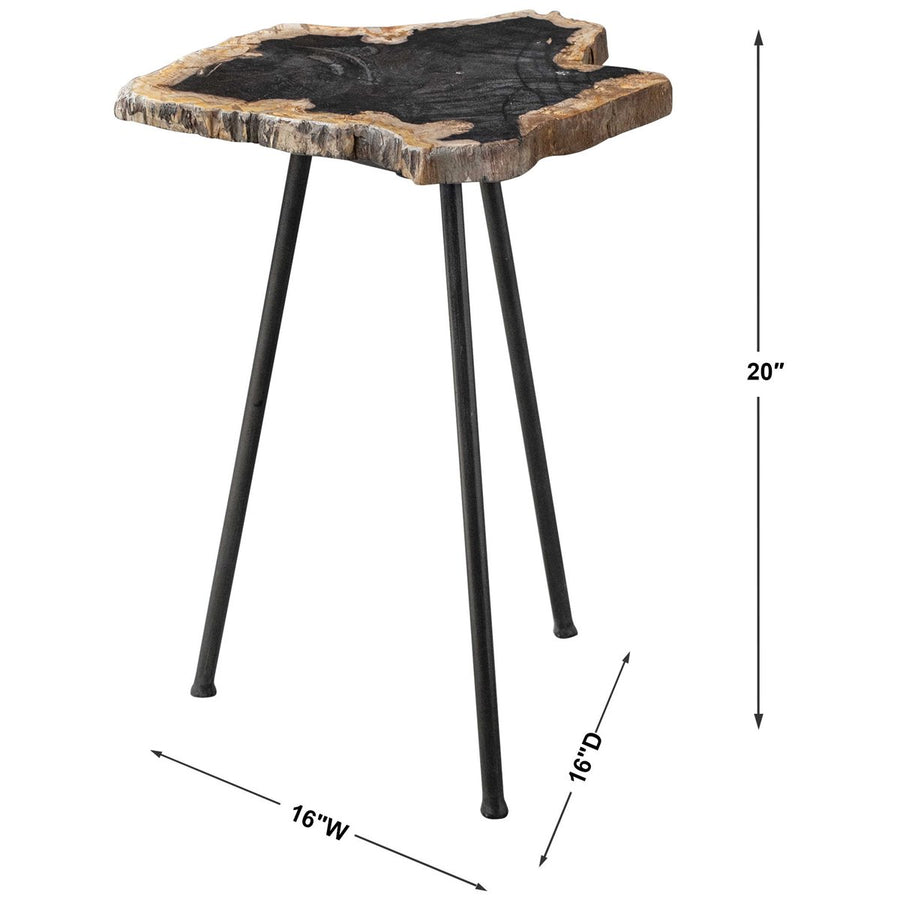 Uttermost Mircea Petrified Wood Accent Table