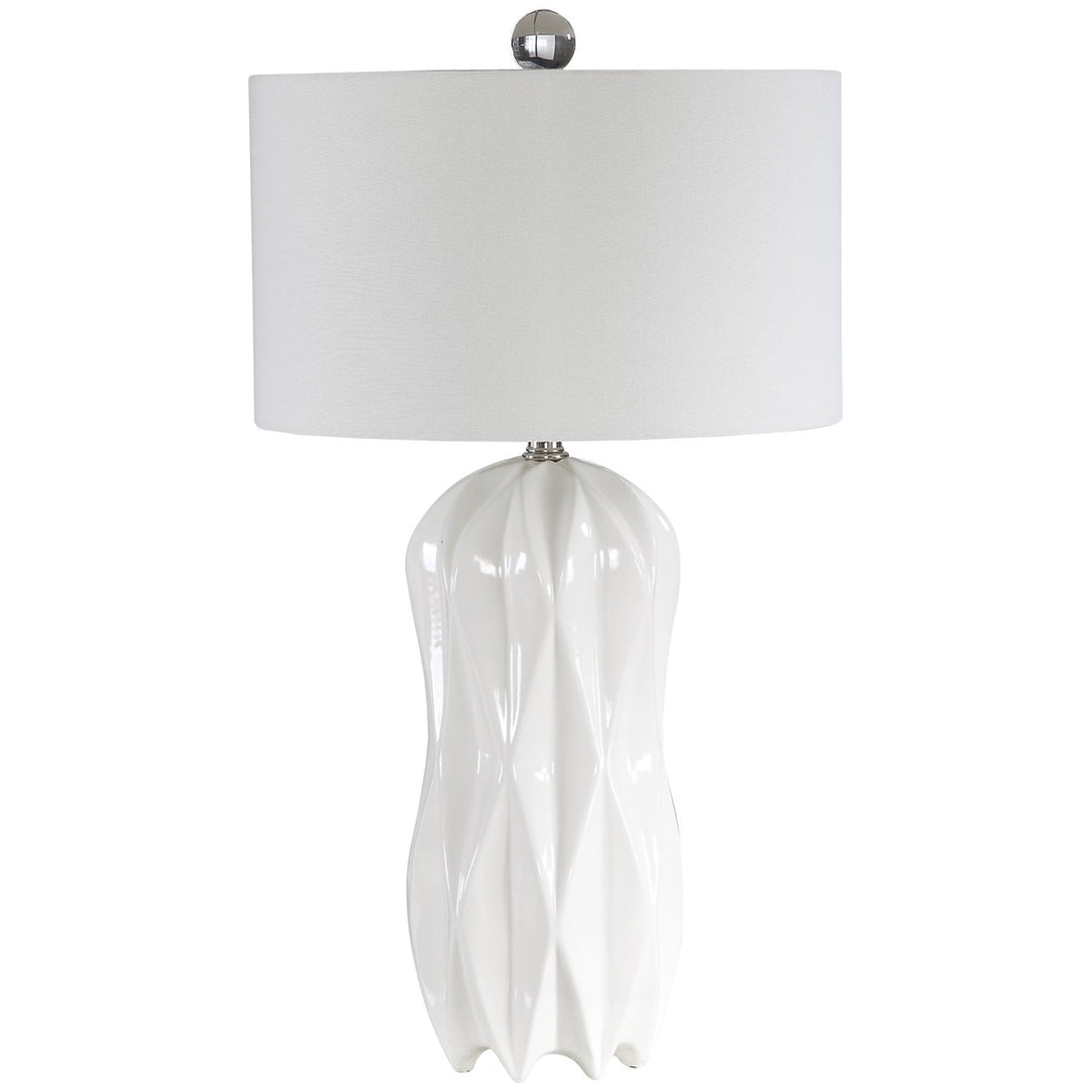 Uttermost Malena Glossy White Table Lamp