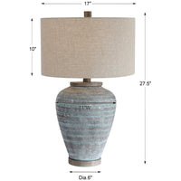 Uttermost Pelia Light Aqua Table Lamp