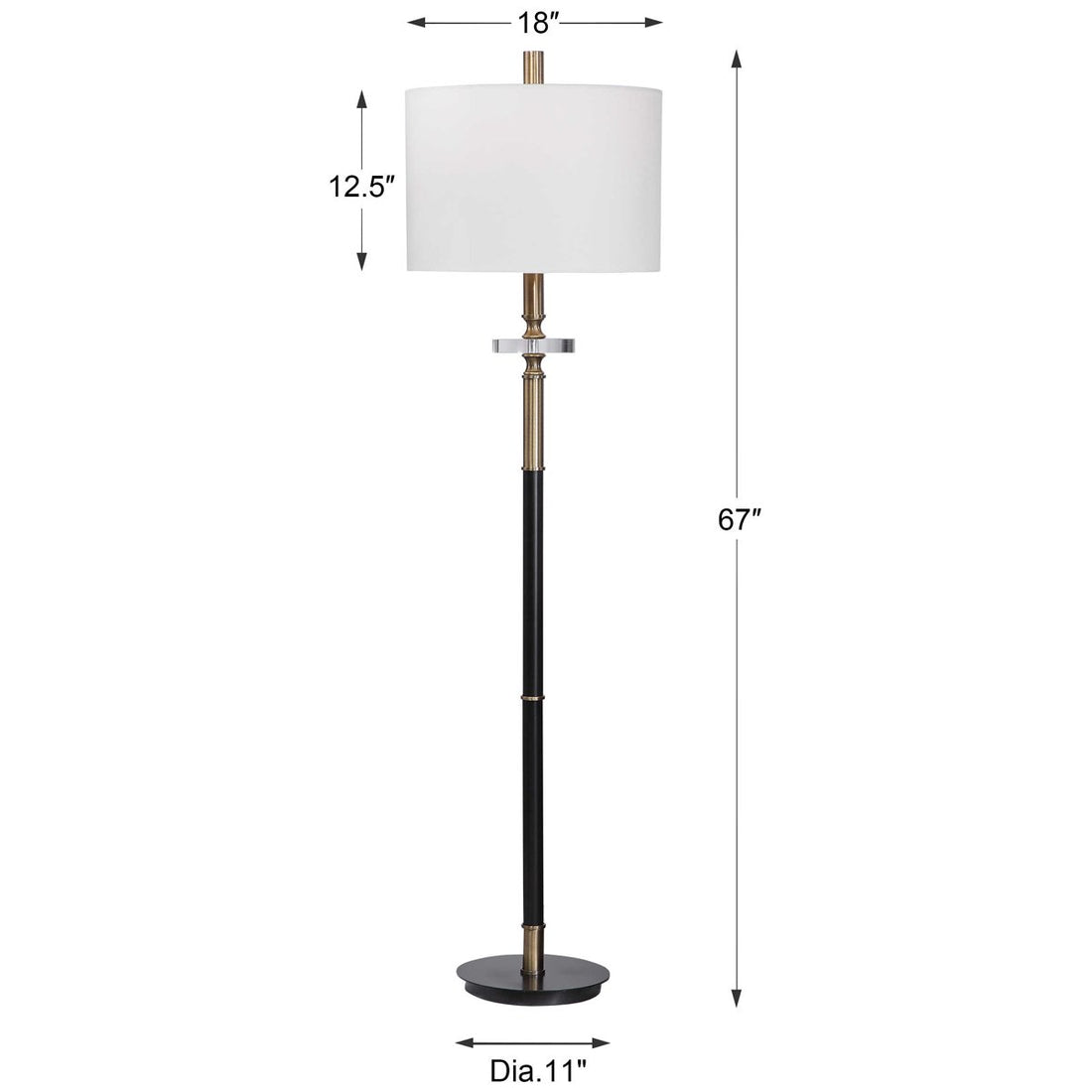 Uttermost Maud Aged Black Floor Lamp