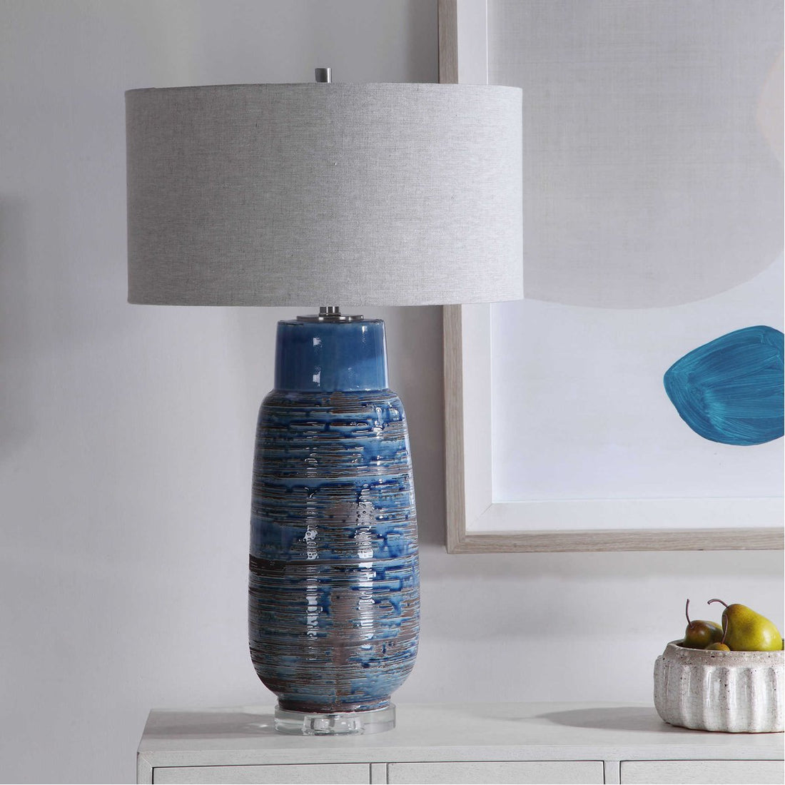 Uttermost Magellan Blue Table Lamp