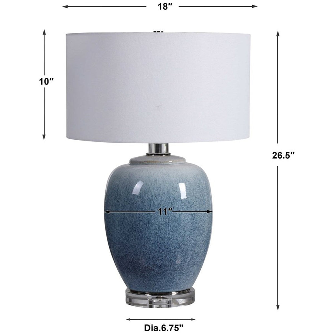 Uttermost Blue Waters Ceramic Table Lamp