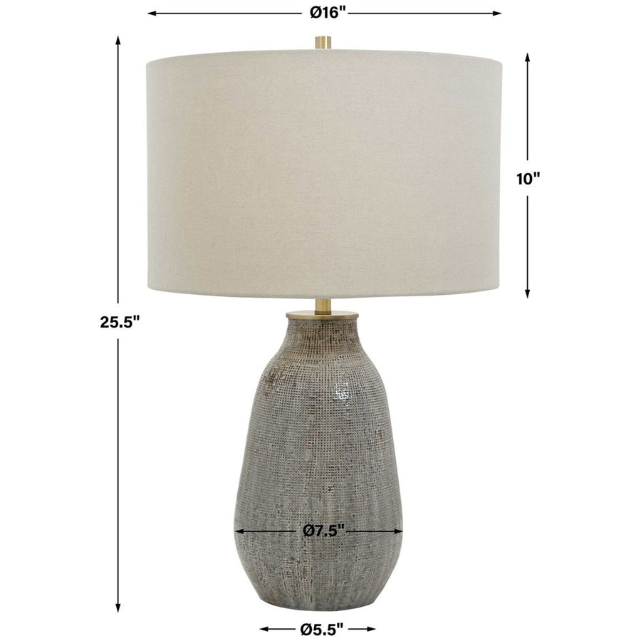 Uttermost Monacan Gray Textured Table Lamp