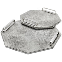 Interlude Home Audrina Hide Octagonal Trays, 2-Piece Set