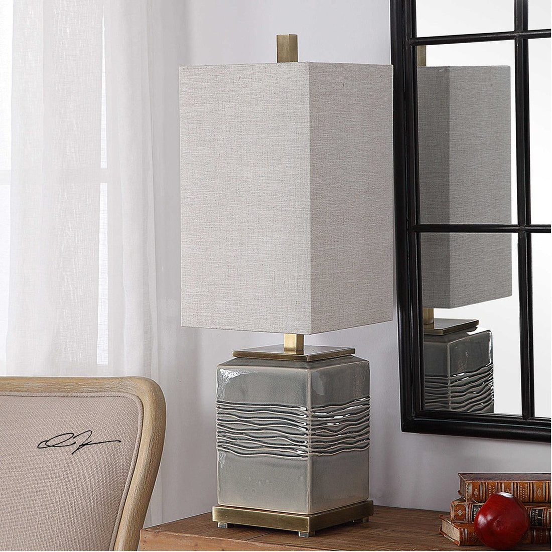 Uttermost Covey Gray Glaze Buffet Lamp