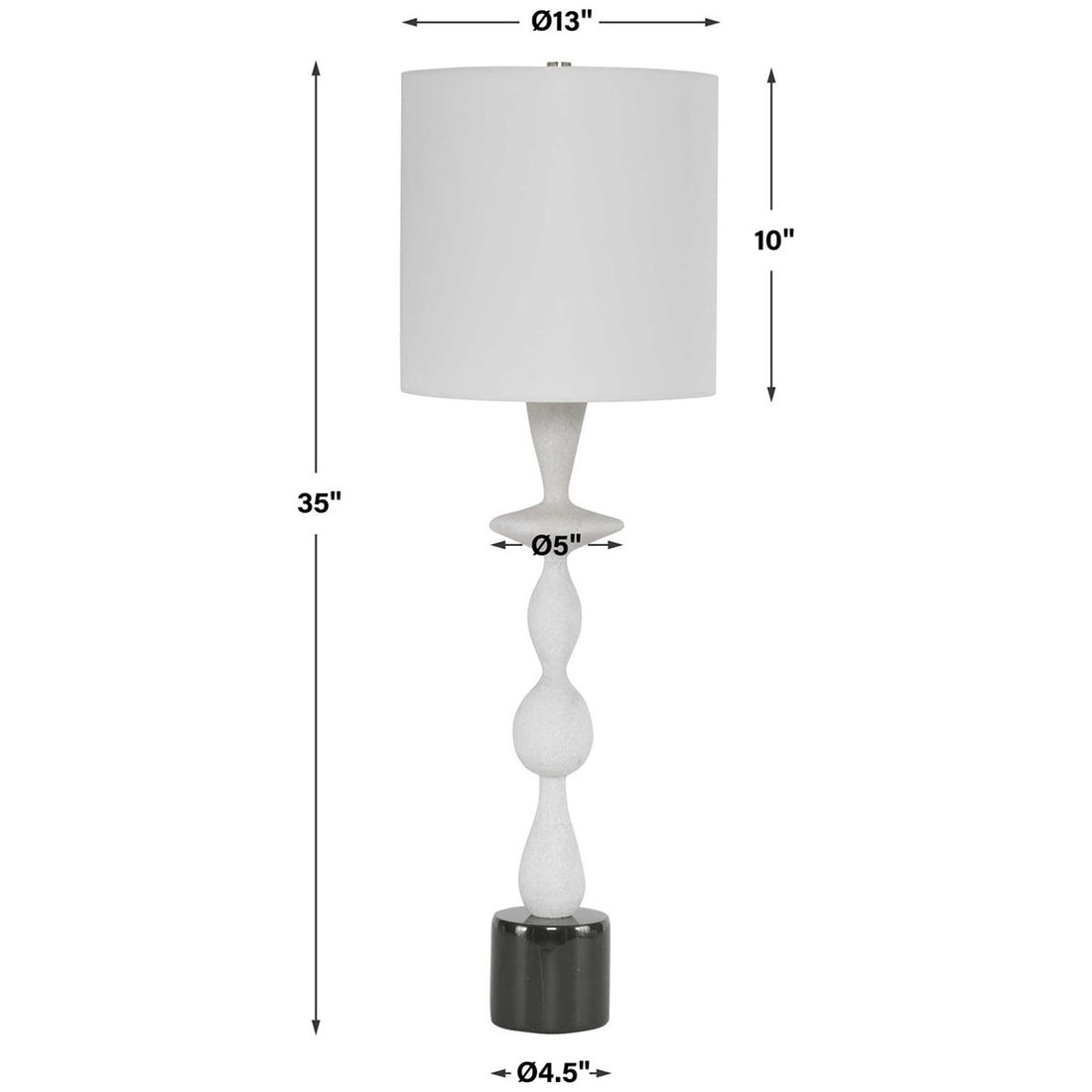 Uttermost Inverse White Marble Table Lamp