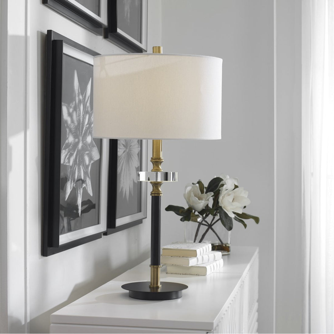 Uttermost Maud Aged Black Table Lamp