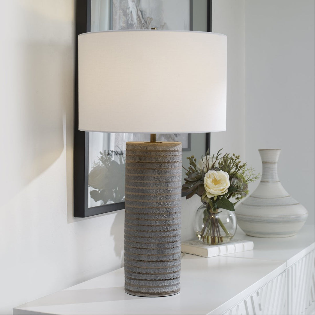 Uttermost Monolith Gray Table Lamp