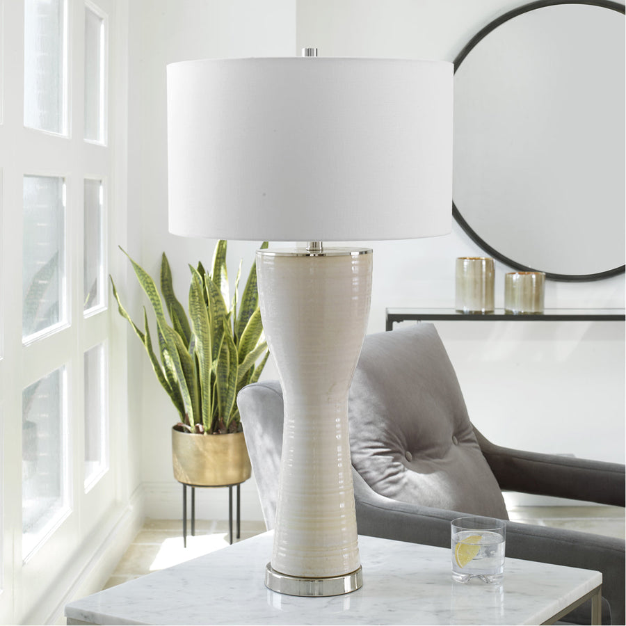 Uttermost Amphora Off-White Glaze Table Lamp