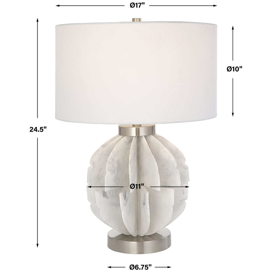 Uttermost Repetition White Marble Table Lamp