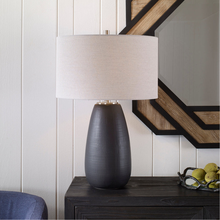 Uttermost Twilight Satin Black Table Lamp