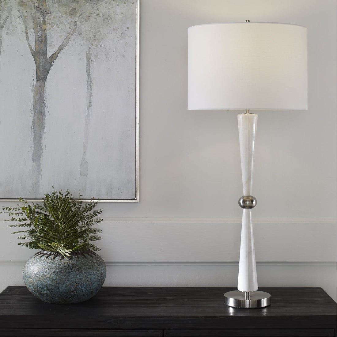 Uttermost Hourglass White Table Lamp