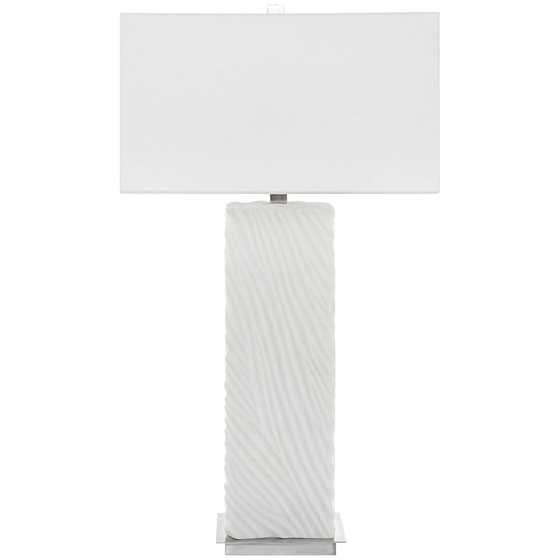 Uttermost Pillar White Marble Table Lamp