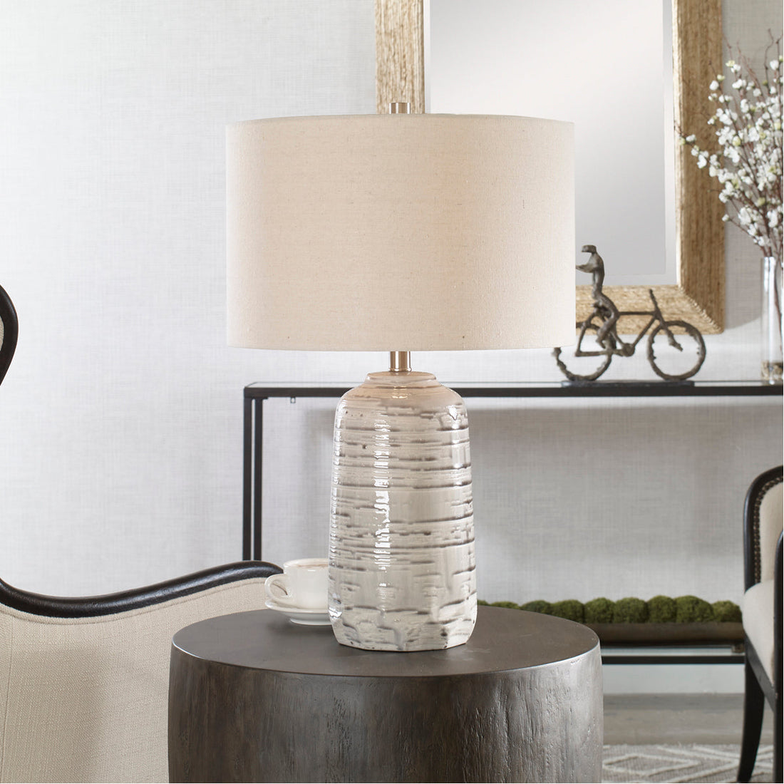 Uttermost Cyclone Ivory Table Lamp