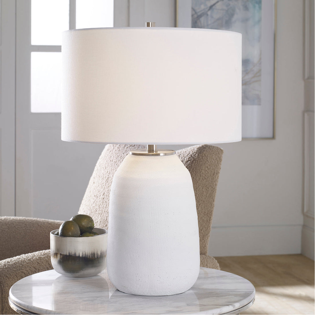 Uttermost Heir Chalk White Table Lamp