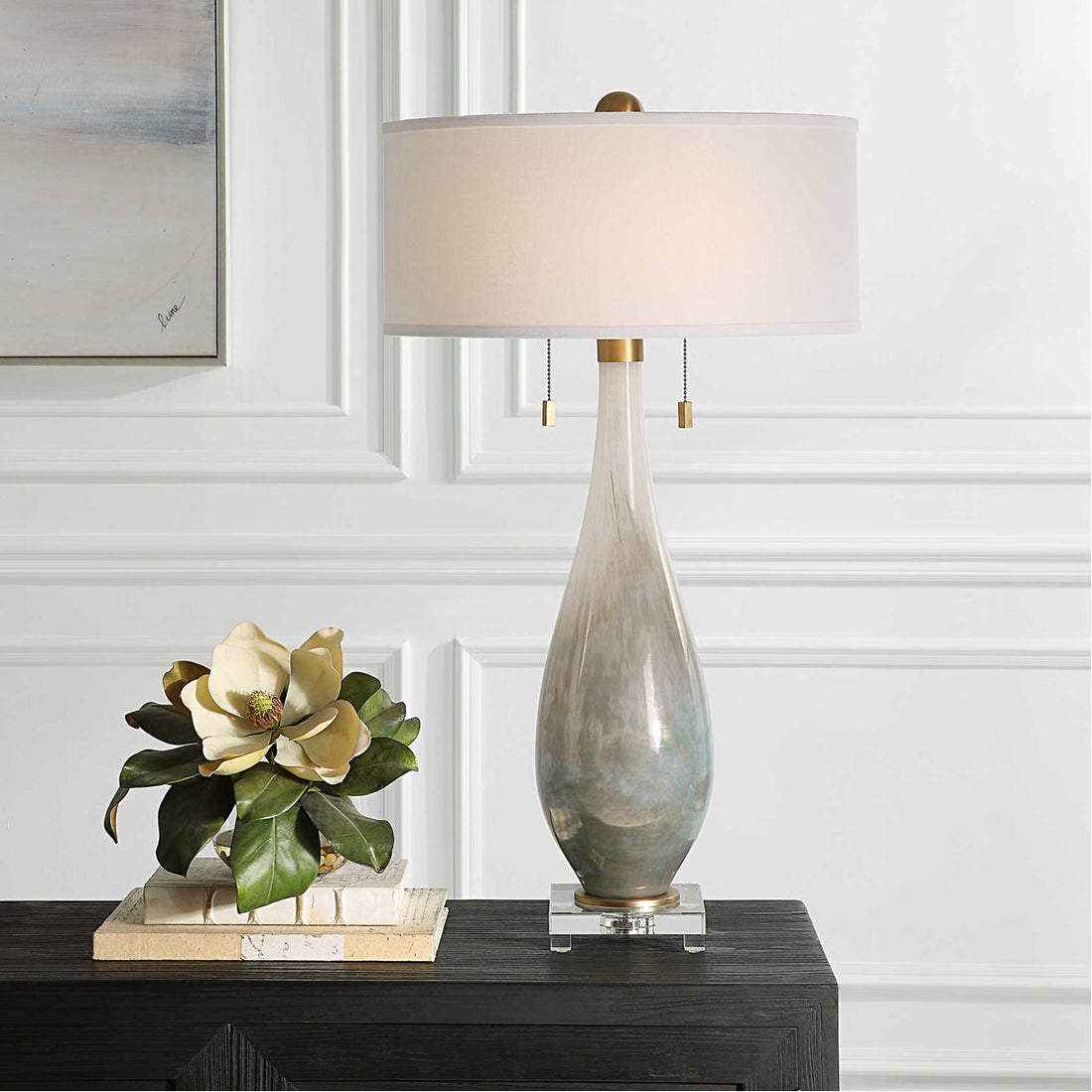 Uttermost Cardoni Bronze Glass Table Lamp