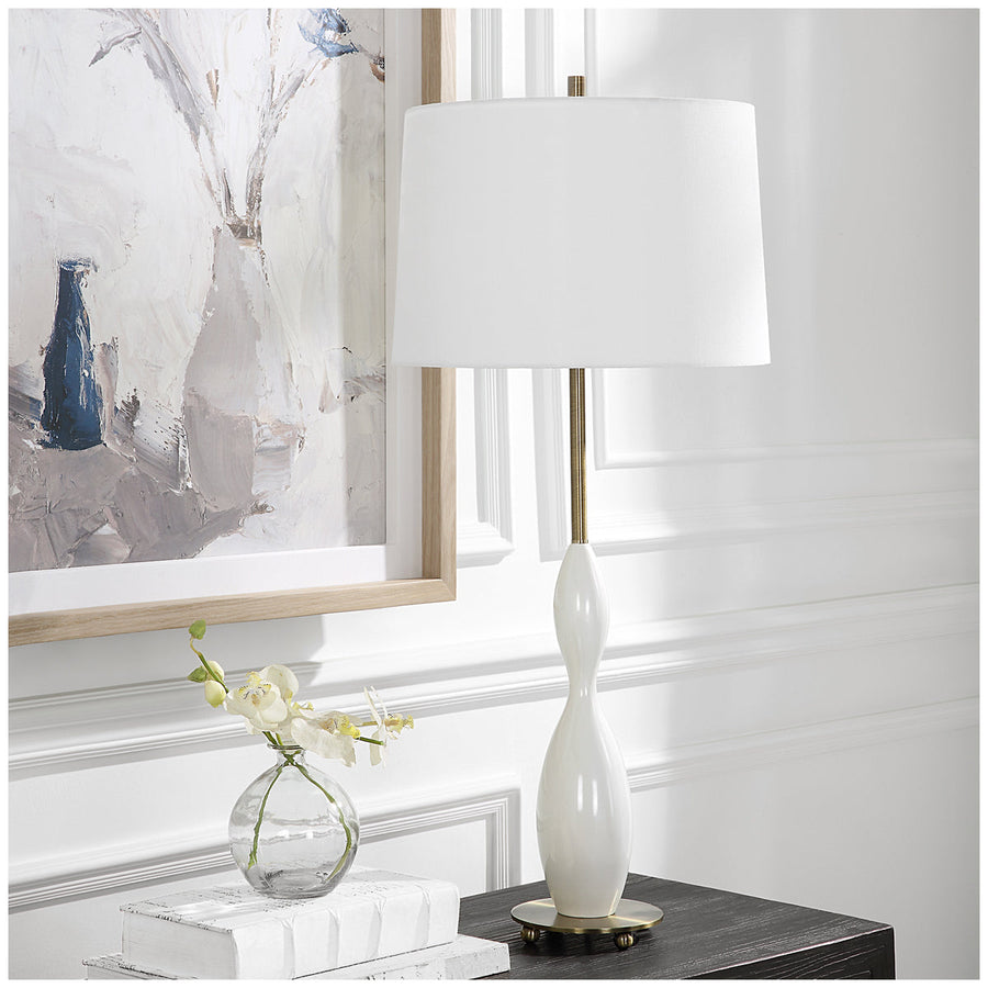 Uttermost Annora Glossy White Table Lamp