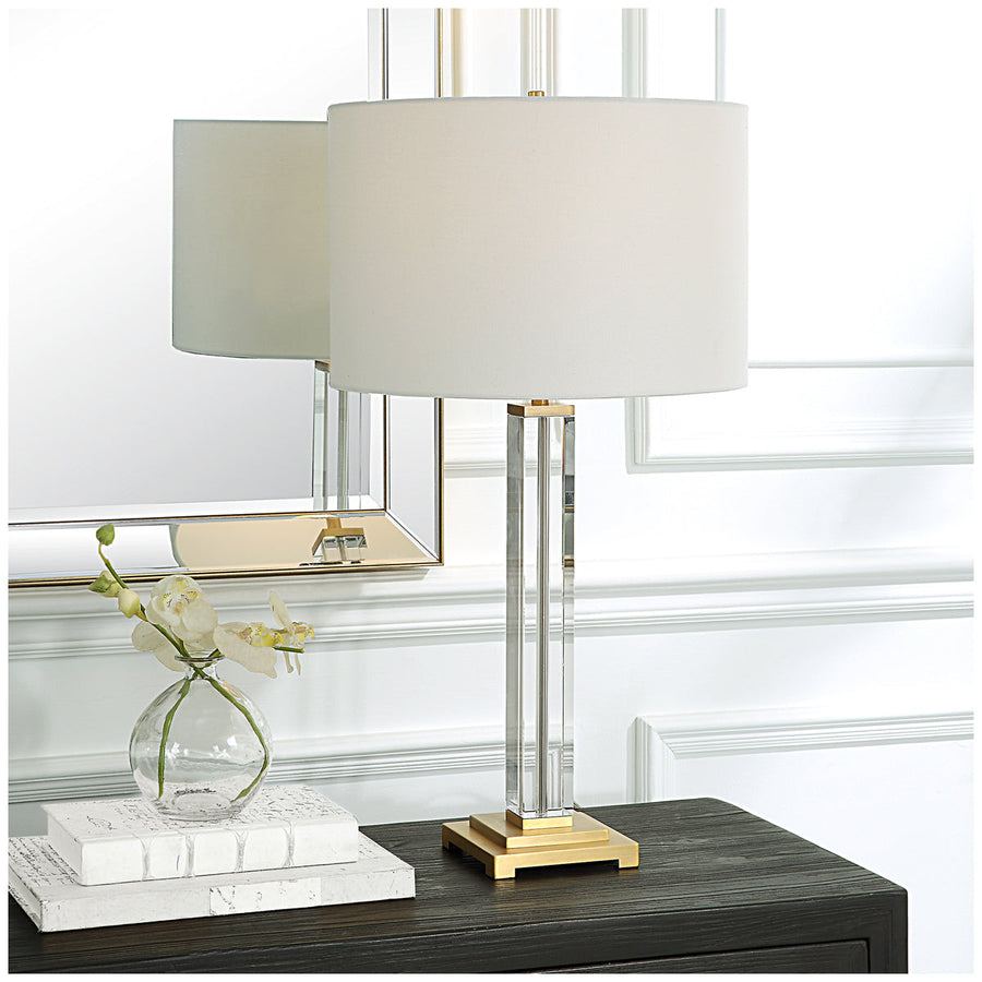 Uttermost Crystal Column Table Lamp