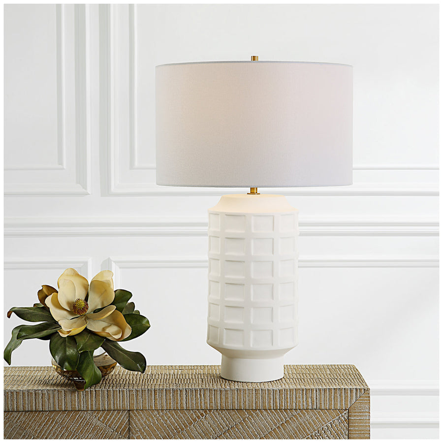 Uttermost Window Pane White Table Lamp