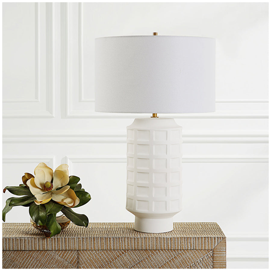 Uttermost Window Pane White Table Lamp