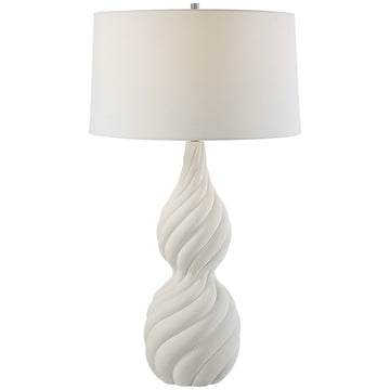 Uttermost Twisted Swirl White Table Lamp