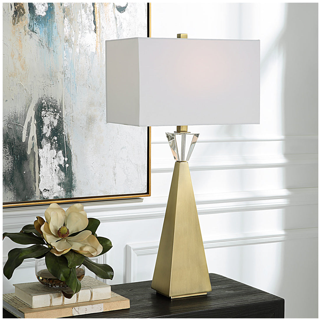 Uttermost Arete Modern Brass Table Lamp