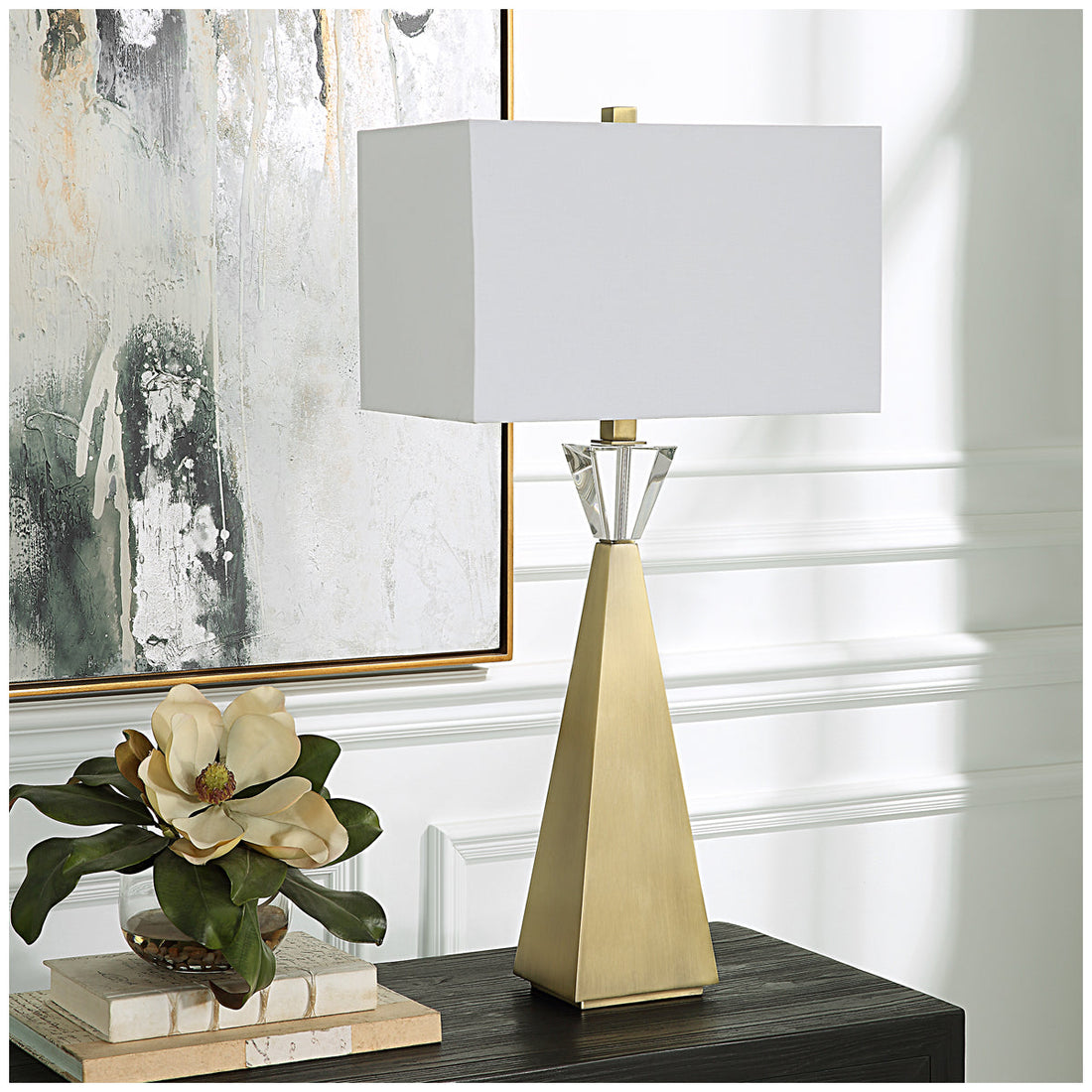 Uttermost Arete Modern Brass Table Lamp