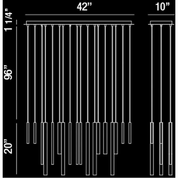 Eurofase Santana 18-Light LED Linear Chandelier