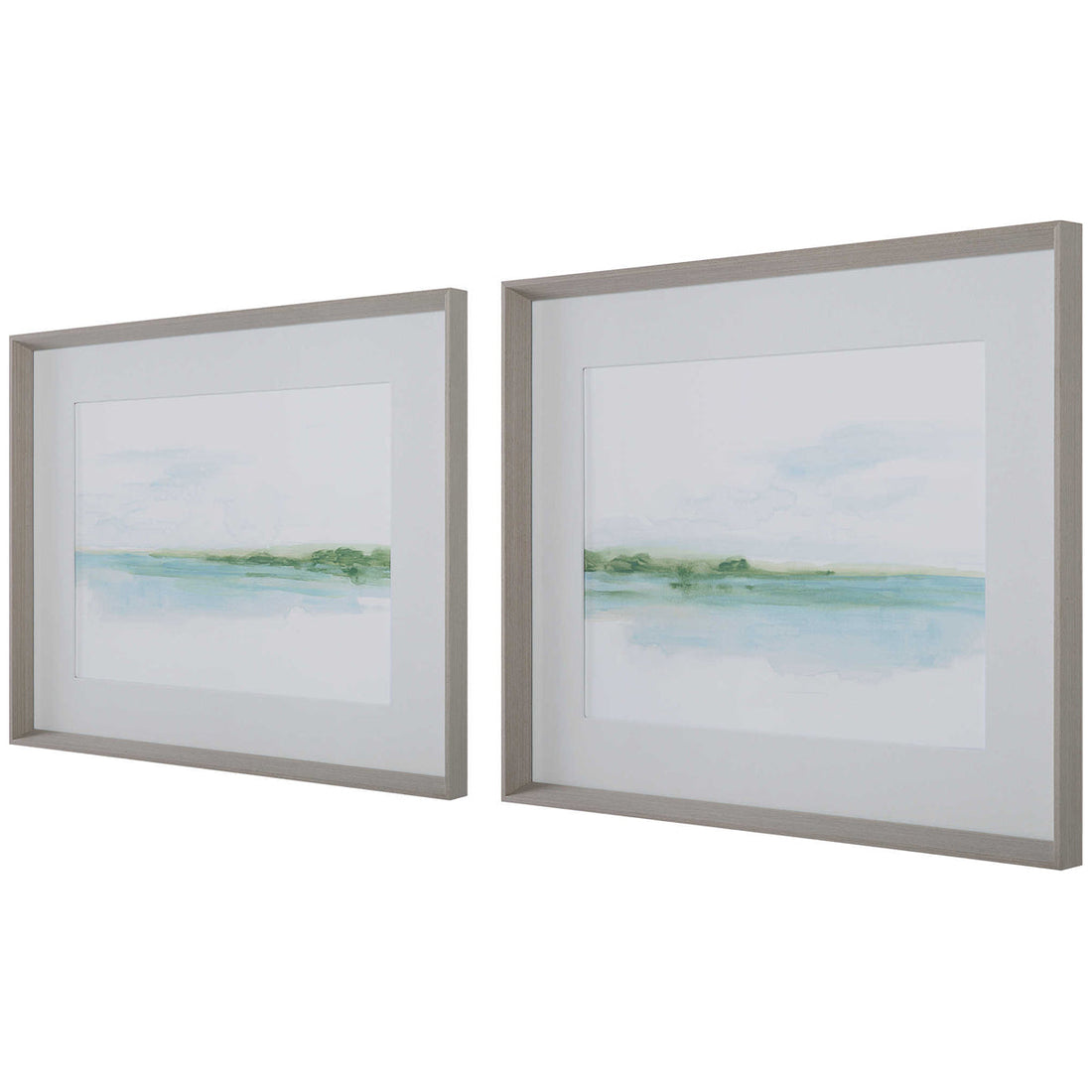 Uttermost Green Ribbon Coast Framed Prints, 2-Piece Set