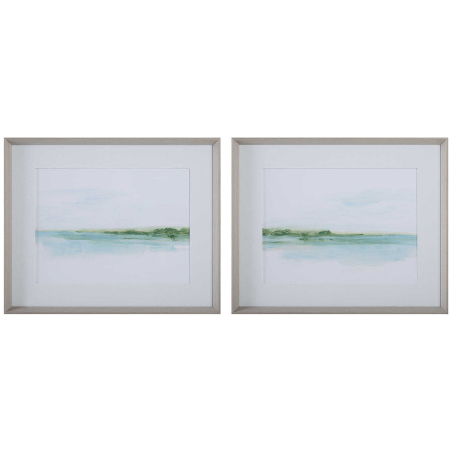 Uttermost Green Ribbon Coast Framed Prints, 2-Piece Set