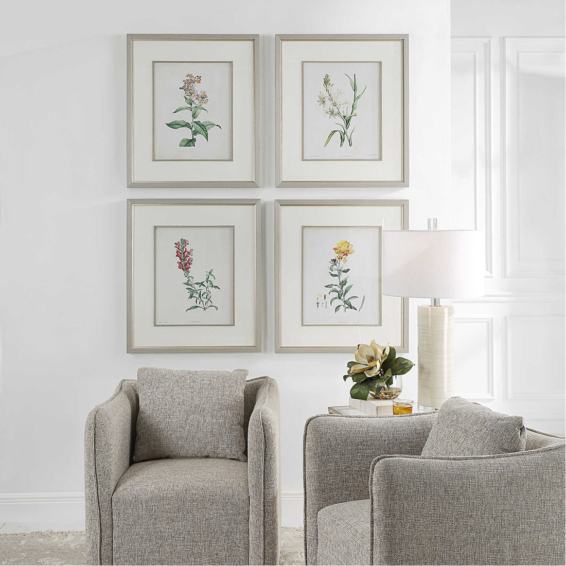 Uttermost Heirloom Blooms Study Framed Prints, 4-Piece Set