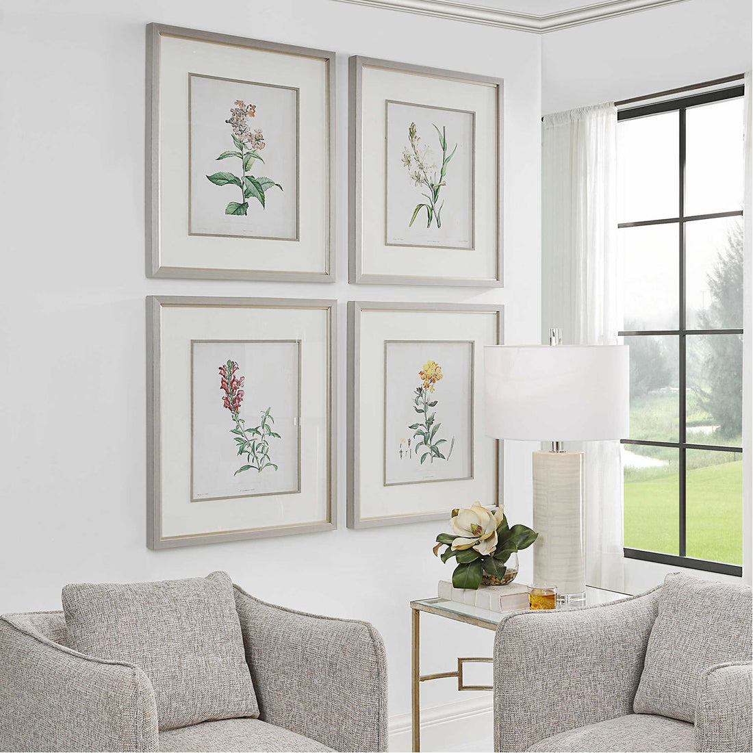 Uttermost Heirloom Blooms Study Framed Prints, 4-Piece Set