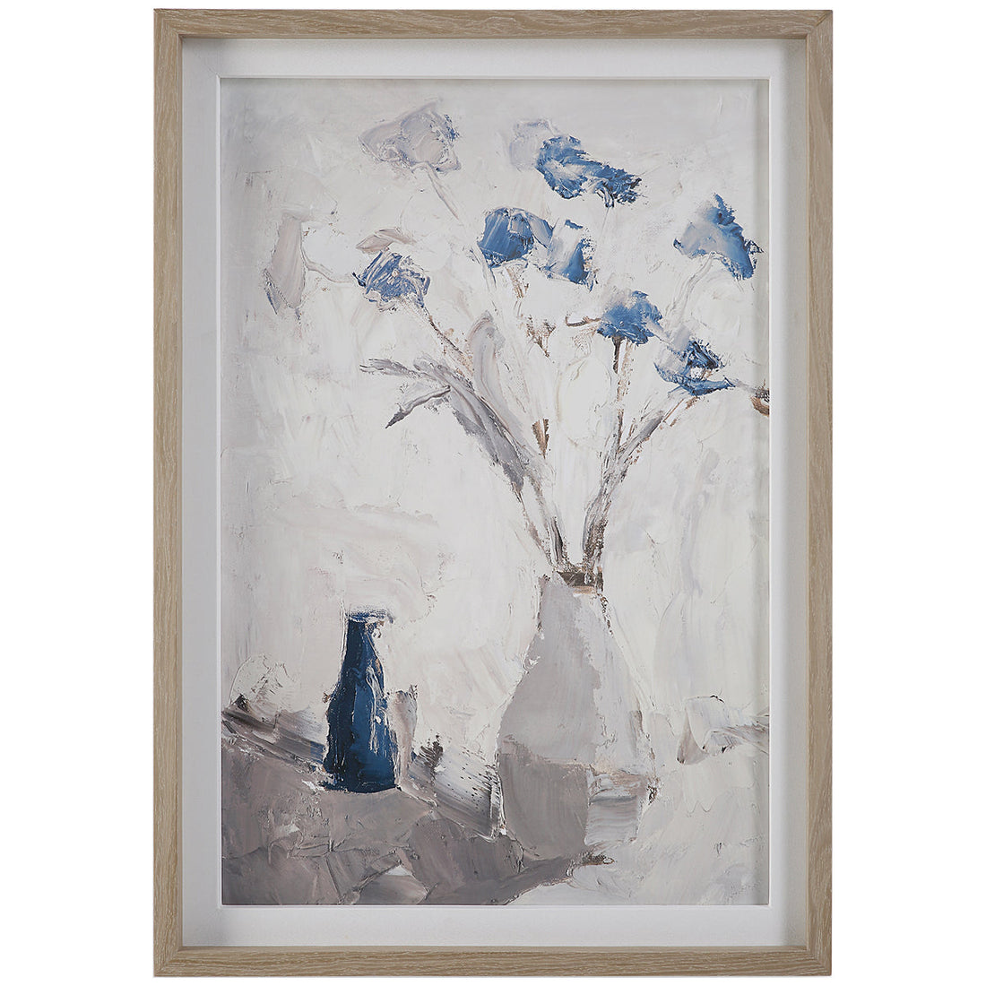 Uttermost Blue Flowers In Vase Framed Print