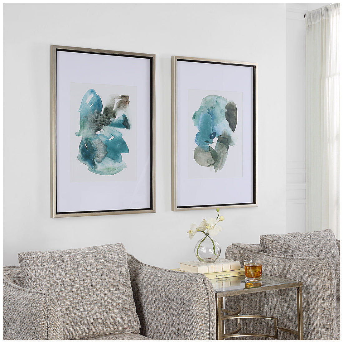 Uttermost Blueprints Watercolor Prints, 2-Piece Set