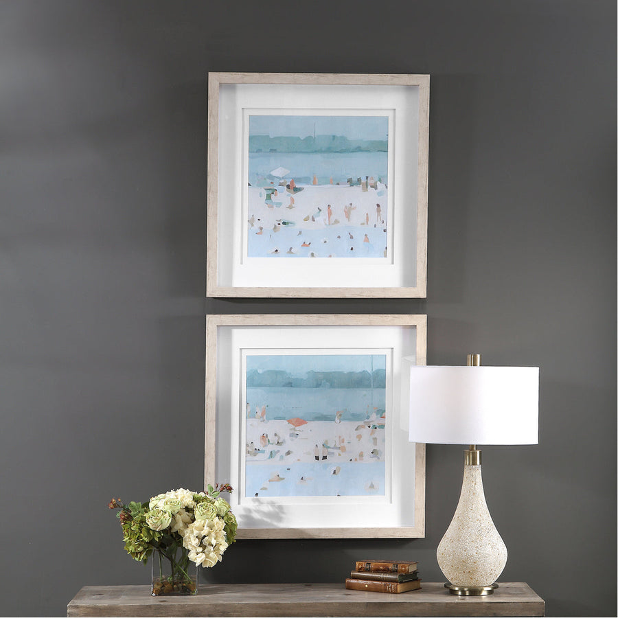 Uttermost Sea Glass Sandbar Framed Prints, Set of 2