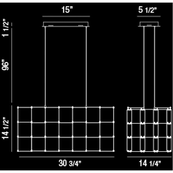 Eurofase Linwood 25W LED Rectangular Chandelier