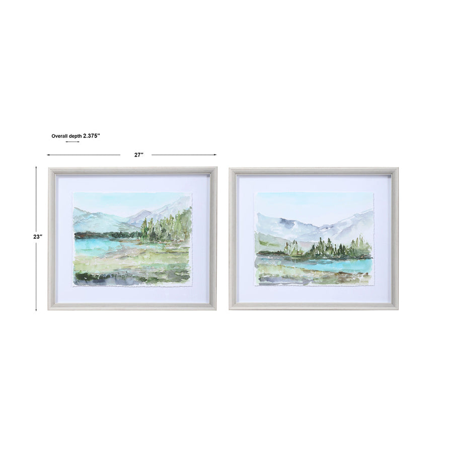 Uttermost Plein Air Reservoir Watercolor Prints, Set of 2