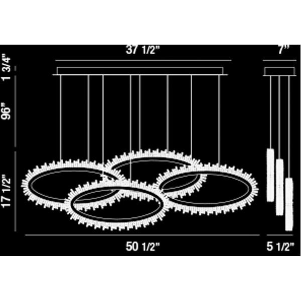 Eurofase Scoppia 4-Light LED Linear Chandelier