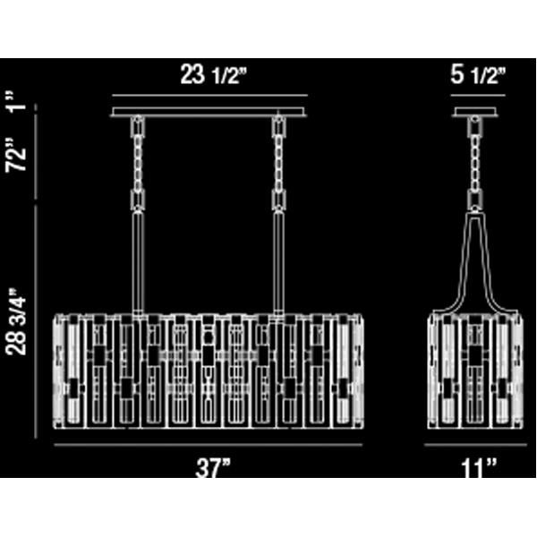 Eurofase Viviana 7-Light Oval Chandelier