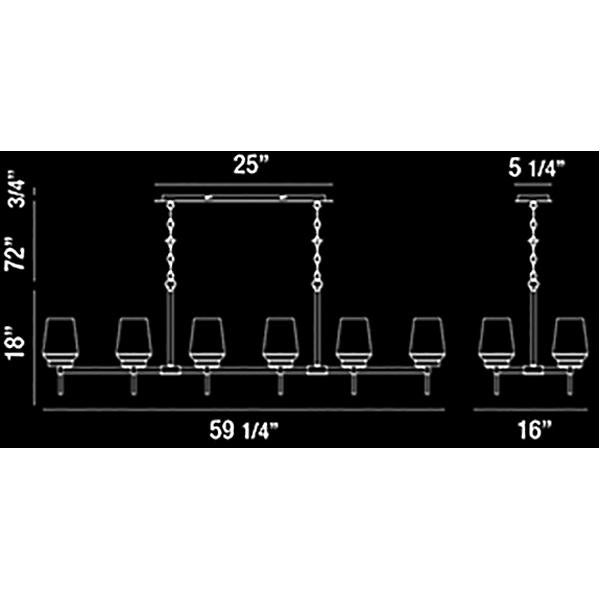 Eurofase Manchester 12-Light Linear Chandelier