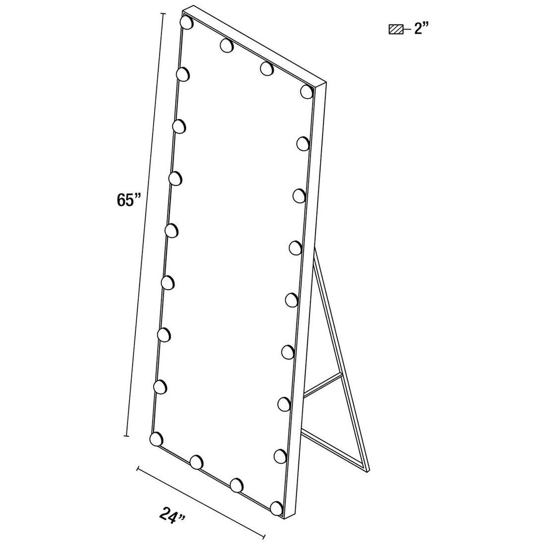 Eurofase 65-Inch Rectangular Mirror